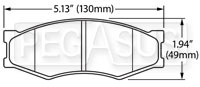 Large photo of Hawk Brake Pad, 84-89 Nissan 300ZX (D266), Pegasus Part No. HB475-Compound-Thickness