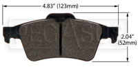 Click for a larger picture of Hawk Brake Pad, Mazda 3, Jaguar, Volvo rear  (D1095)