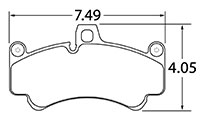 Large photo of Hawk Brake Pad, 08 Porsche 911 GT2 / GT3 (D991), Pegasus Part No. HB483-Compound-Thickness