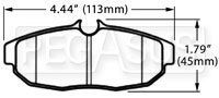 Large photo of Hawk Brake Pad, 05-10 Ford Mustang GT Rear (D1082), Pegasus Part No. HB485-Compound-Thickness