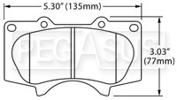 Large photo of Hawk Brake Pad, Toyota/Lexus Trucks, SUVs (D976), Pegasus Part No. HB490-Compound-Thickness