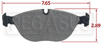 Large photo of Hawk Brake Pad, BMW Z8 / 750iL, Chrysler Crossfire (D682), Pegasus Part No. HB497-Compound-Thickness