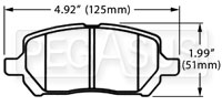 Large photo of Hawk Brake Pad, Chevrolet Cobalt, Saturn Ion (D956), Pegasus Part No. HB517-Compound-Thickness