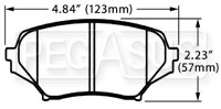 Large photo of Hawk Brake Pad, 06-15 Mazda MX-5 Miata (D1179), Pegasus Part No. HB522-Compound-Thickness