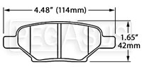 Large photo of Hawk Brake Pad, Cobalt, G6, Saturn Ion Redline Rear (D1033), Pegasus Part No. HB525-Compound-Thickness