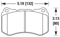 Large photo of Hawk Brake Pad, Acura TL Type S 07-08 (D1049), Pegasus Part No. HB530-Compound-Thickness