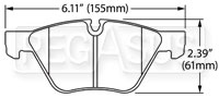 Large photo of Hawk Brake Pad, BMW Z4 (D1061), Pegasus Part No. HB534-Compound-Thickness