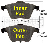 Click for a larger picture of Hawk Brake Pad, Audi, VW, Volvo front (D1111, D915)