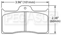 Large photo of Hawk Brake Pad, Wilwood BDL, FDL w/Cotter Pin, Pegasus Part No. HB540-Compound-Thickness