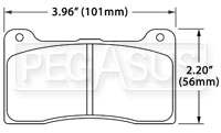 Large photo of Hawk Brake Pad, Wilwood 78xx DynaPro, Narrow Dynalite, Pegasus Part No. HB542-Compound-Thickness