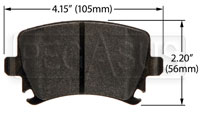 Large photo of Hawk Brake Pad, Audi, VW Rear (D1108), Pegasus Part No. HB544-Compound-Thickness