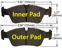 Large photo of Hawk Brake Pad, BMW (D781), Pegasus Part No. HB546-Compound-Thickness