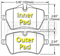 Large photo of Hawk Brake Pad, BMW Mini Cooper (D1204), Pegasus Part No. HB560-Compound-Thickness