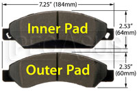 Large photo of Hawk Brake Pad, Escalade, Silverado (D1092), Pegasus Part No. HB561-Compound-Thickness