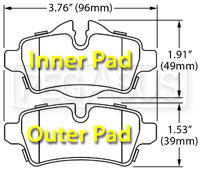 Click for a larger picture of Hawk Brake Pad, BMW Mini Cooper Rear, 07-09 (D1309)