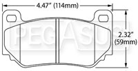 Large photo of Hawk Brake Pad, AP Racing CP7600 Caliper, Pegasus Part No. HB587-Compound-Thickness