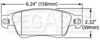 Large photo of Hawk Brake Pad, Infiniti G35 Sport, G37 (D1287), Pegasus Part No. HB599-Compound-Thickness