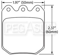 Large photo of Hawk Brake Pad, Wilwood Dynalite Single / Dynapro Single, Pegasus Part No. HB622-Compound-Thickness