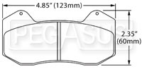 Large photo of Hawk Brake Pad, Wilwood DynaPro 6 (Type 6712), Pegasus Part No. HB645-Compound-Thickness