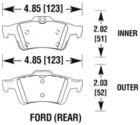 Click for a larger picture of Hawk Brake Pad, 2012-18 Ford Focus Rear (D1564)