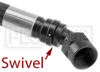 Click for a larger picture of Aramid Braided -10 Hose, 10AN - 45 deg Swivel - 90 deg, 17"