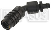 Click for a larger picture of Quick-Disconnect Socket to 3/8" Push Lock Hose Barb, 45° Blk