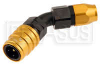 Click for a larger picture of Quick-Disconnect Socket to 10AN Hose End, 45 Degree