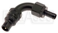 Click for a larger picture of Quick-Disconnect Plug to 10AN Hose Barb, 90 Degree 5K Series