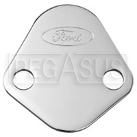 Click for a larger picture of FORD Logo Fuel Pump Block-Off Plate, Chrome
