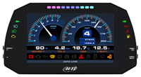 Click for a larger picture of AiM MXG 1.2 Strada Street Icons Dash Display, OBD II Harness