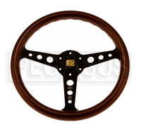 Click for a larger picture of MOMO Heritage Indy Black Spoke Wood Steering Wheel, 350mm
