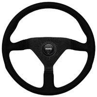 Click for a larger picture of MOMO Monte Carlo Alcantara Steering Wheel, Blk/Blk, 320mm