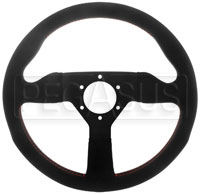 Click for a larger picture of MOMO Monte Carlo Alcantara Steering Wheel, Blk/Red, 320mm