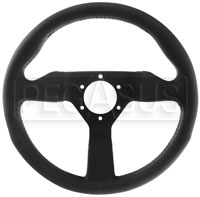 Click for a larger picture of MOMO Monte Carlo Leather Steering Wheel, Black/Black, 320mm