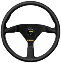 Click for a larger picture of MOMO Model 78 Steering Wheel, Black, Smooth Leather, 330mm