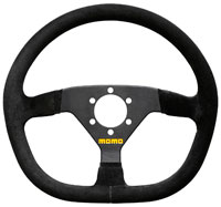 Click for a larger picture of MOMO Model 88 Flat Bottom Steering Wheel, Suede, 320mm