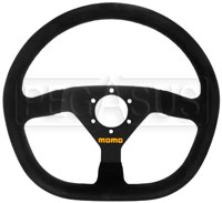 Click for a larger picture of MOMO Model 88 Flat Bottom Steering Wheel, Suede, 350mm