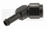 Click for a larger picture of 6AN Female to 8mm Barbed Adapter - Black - 45 degree