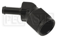 Click for a larger picture of 8AN Female to 8mm Barbed Adapter - Black - 45 degree