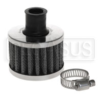Click for a larger picture of obp 13mm (1/2") ID Breather Filter, Chrome