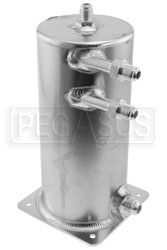 Click for a larger picture of 1.5L Fuel Scavenge Tank, 9" H x 4" OD, Base Mt, AN Fittings