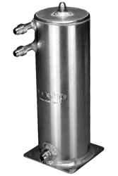 Click for a larger picture of 2L Fuel Scavenge Tank, 11" H x 4" OD, Base Mt, AN Fittings
