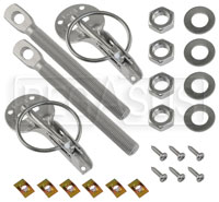 Click for a larger picture of OMP Slide Type Captive Hood Pins, Aluminum