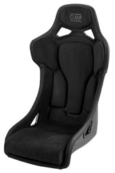 Click for a larger picture of (SL) OMP RT Racing Seat, Black Leather and Alcantara