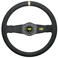 Click for a larger picture of OMP Rally Dished Steering Wheel, Black Suede, 350mm (13.8")
