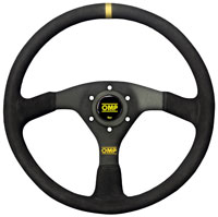 Click for a larger picture of OMP Velocita Flat Steering Wheel, Suede, 350mm (13.8")