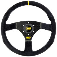 Large photo of OMP Carbon S Steering Wheel, Suede, 320mm (12.6