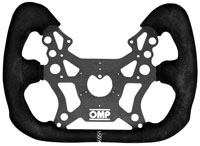 Click for a larger picture of OMP 310 ALU GT Flat Steering Wheel, 310mm, Black Suede