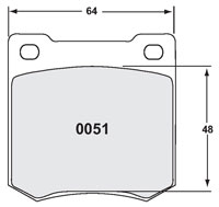 Click for a larger picture of PFC Racing Brake Pad, Morgan, Cortina, Girling 14LF/1 (D51)