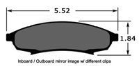 Large photo of PFC Street Brake Pad, Carbon Metallic, Olds Cutlass (D376), Pegasus Part No. PF376Z